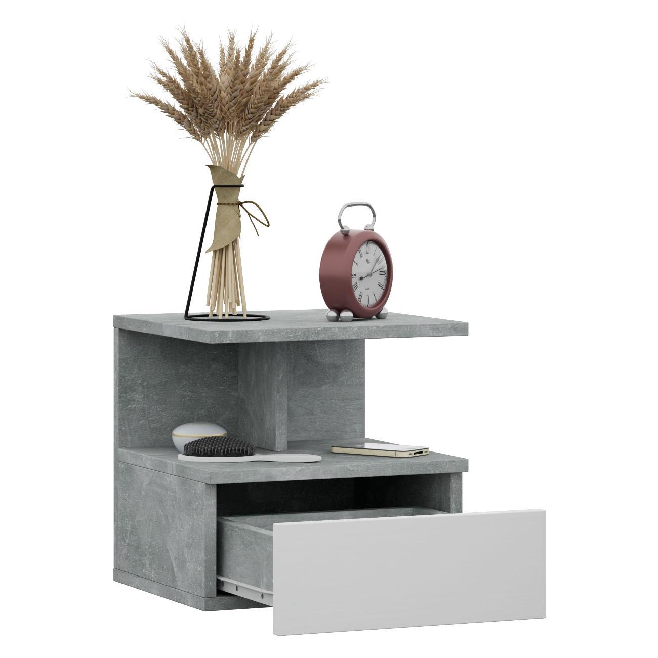 Тумба MFMaster Витто-99 бетон-белый