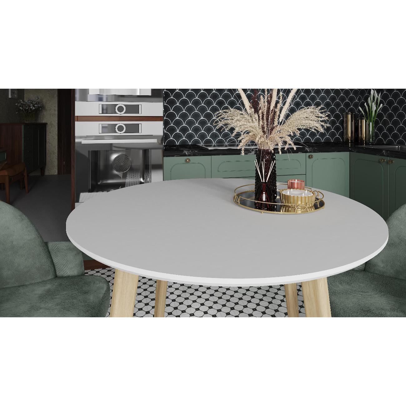 Стол обеденный Калифорния Морган Белый/Дуб янтарный