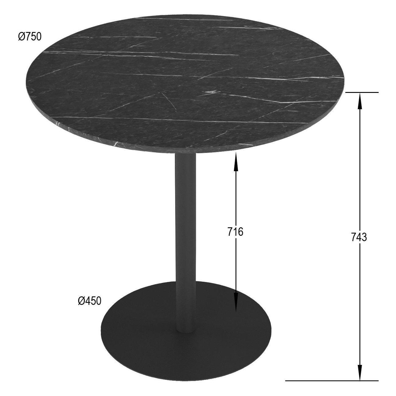 Стол обеденный Калифорния Дейл Черный мрамор