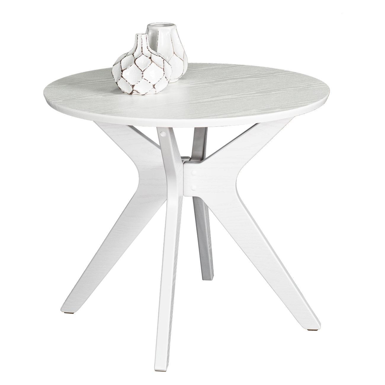 Стол журнальный Мебелик Сабин 1 белый/белый