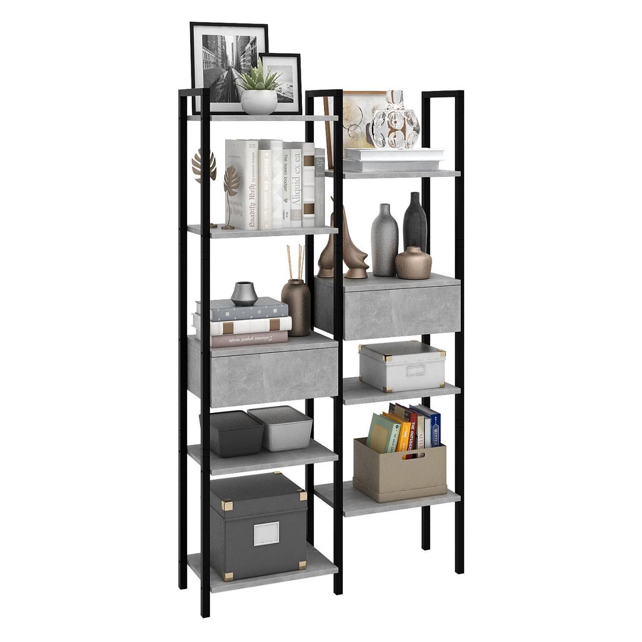 Стеллаж офисный MFMaster Интро-80 бетон