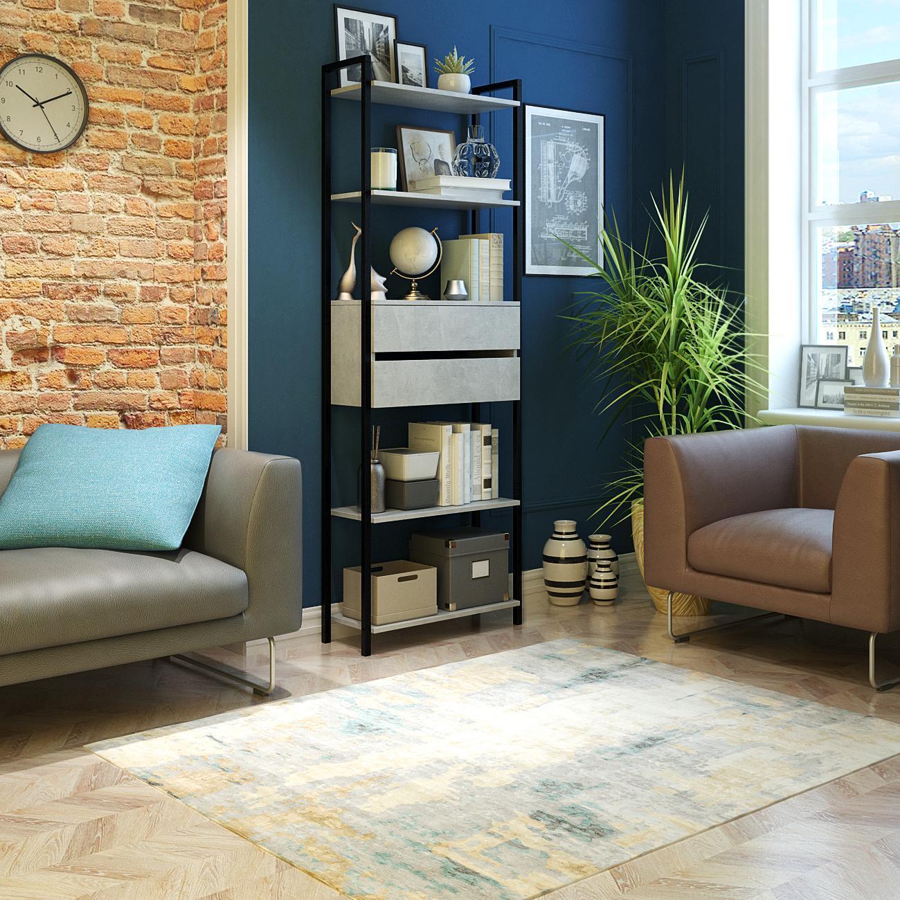 Стеллаж офисный MFMaster Интро-67 дуб крафт золотой