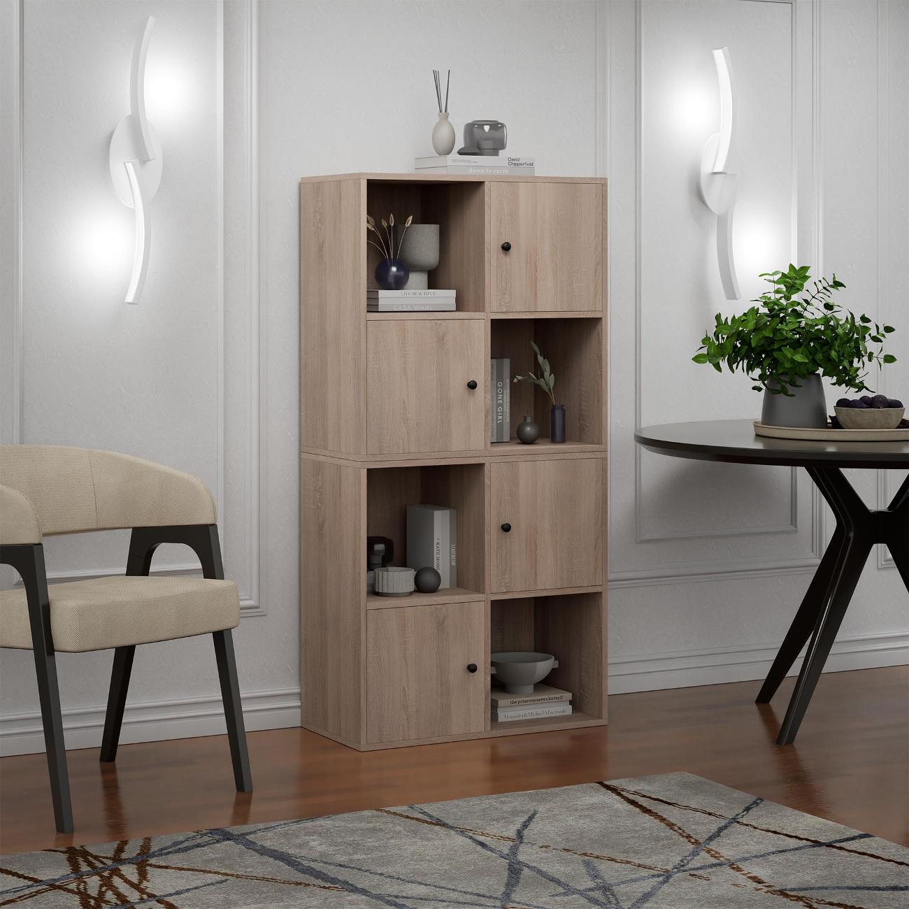 Стеллаж офисный MFMaster Файн-125 дуб крафт табак