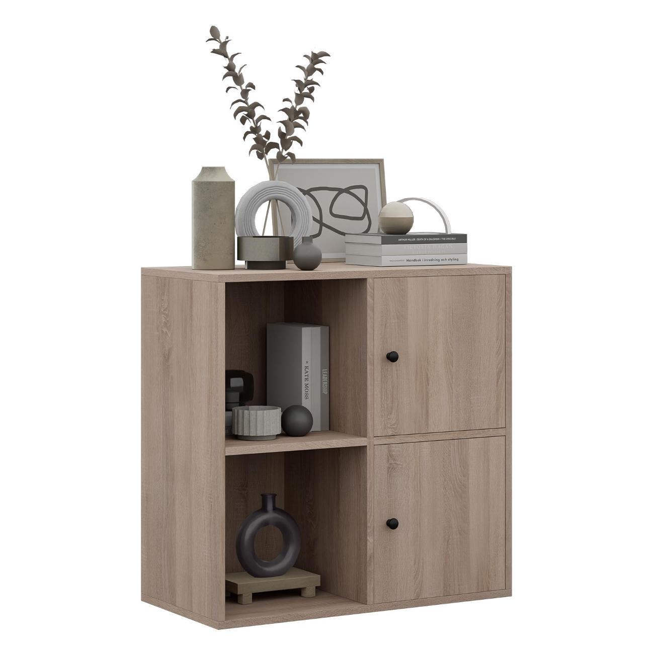 Стеллаж офисный MFMaster Файн-125 дуб крафт табак