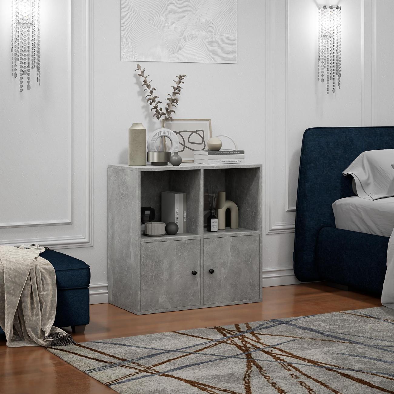 Стеллаж офисный MFMaster Файн-125 ясень шимо темный-ясень шимо светлый