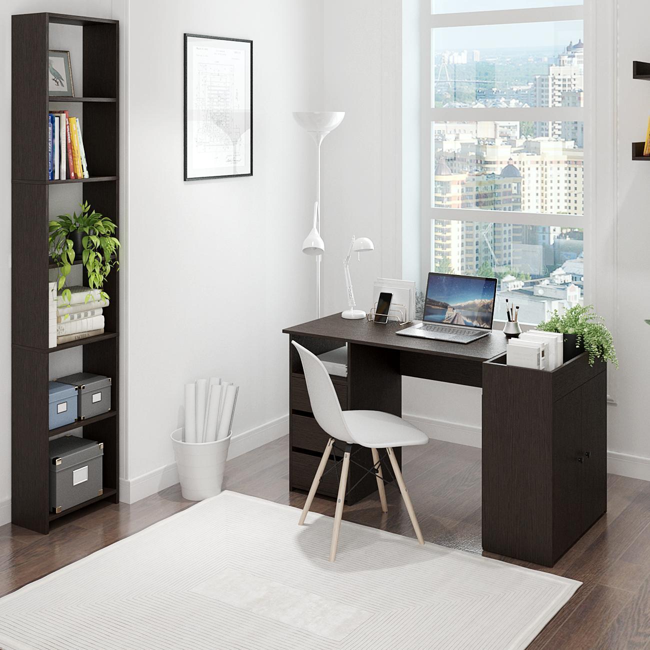 Стеллаж офисный MFMaster Файн-132 дуб крафт табак