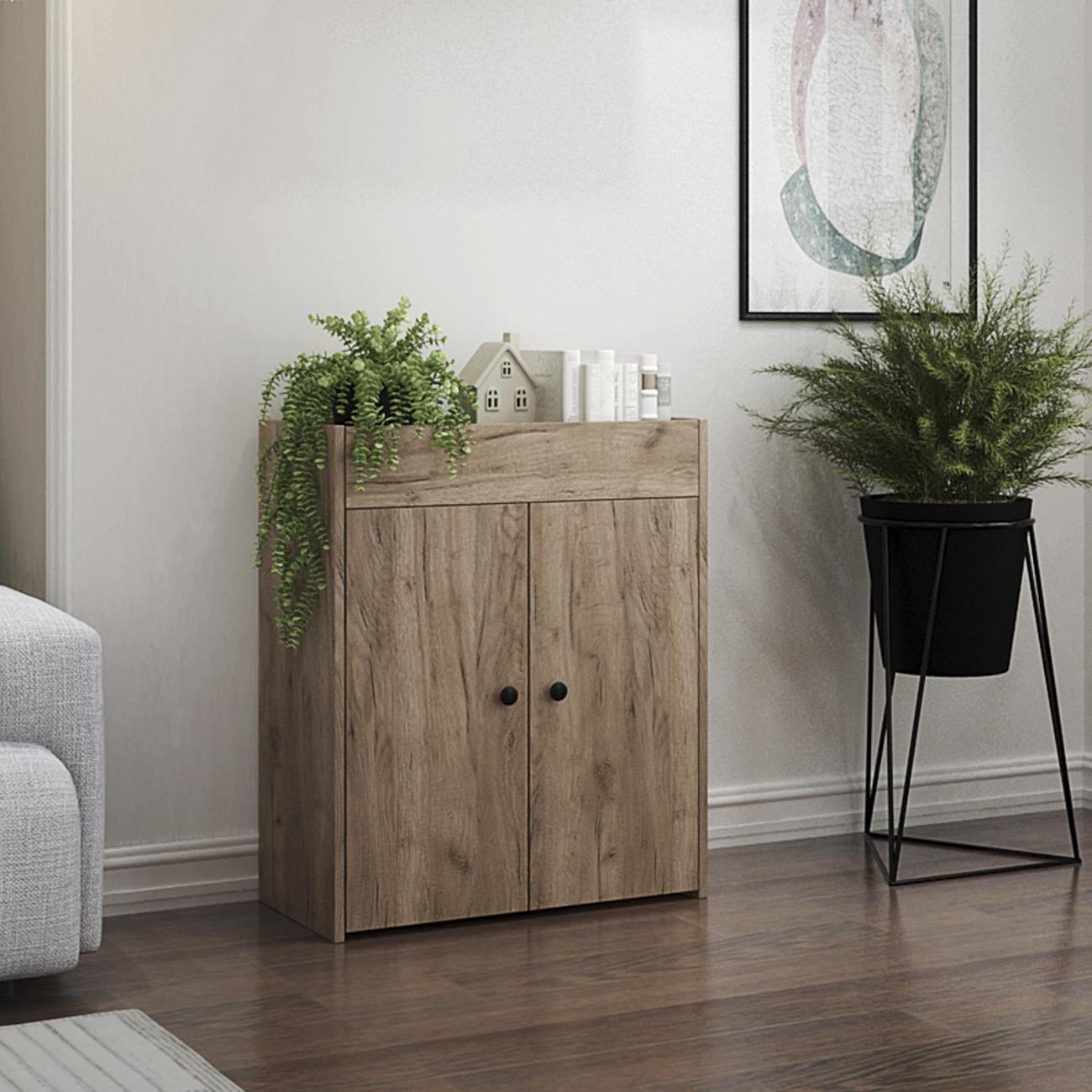 Стеллаж офисный MFMaster Файн-132 бетон-белый