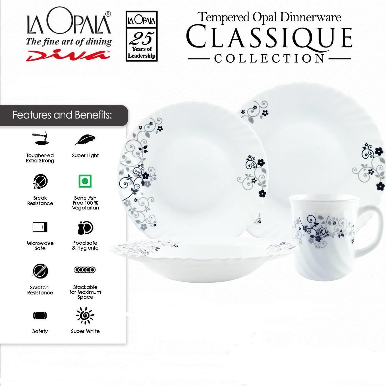 Тарелка LA OPALA Classique, Mystrio Black, 250 мм, набор из 6 шт