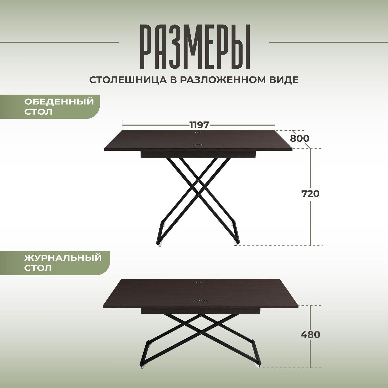 Стол-трансформер Ami Лофт журнальный венге