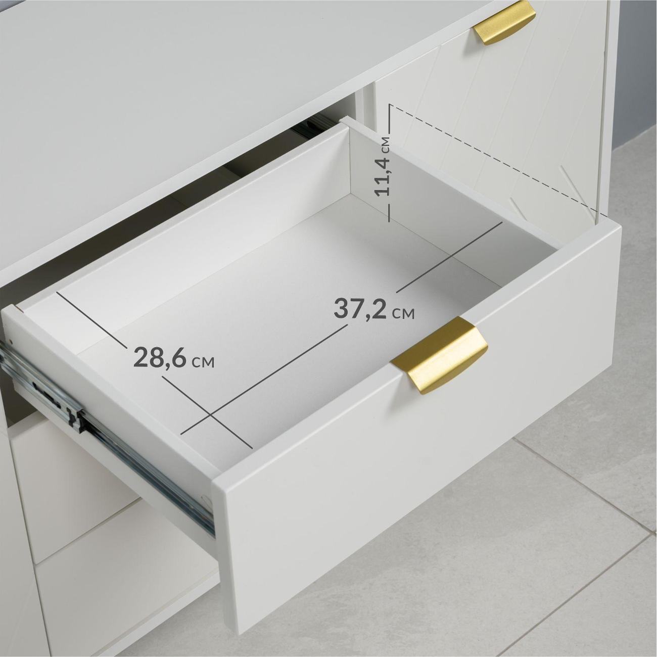 Комод Logium Венеция 16.229.01, Белый PE шагрень, белая шагрень 4101 ПВХ