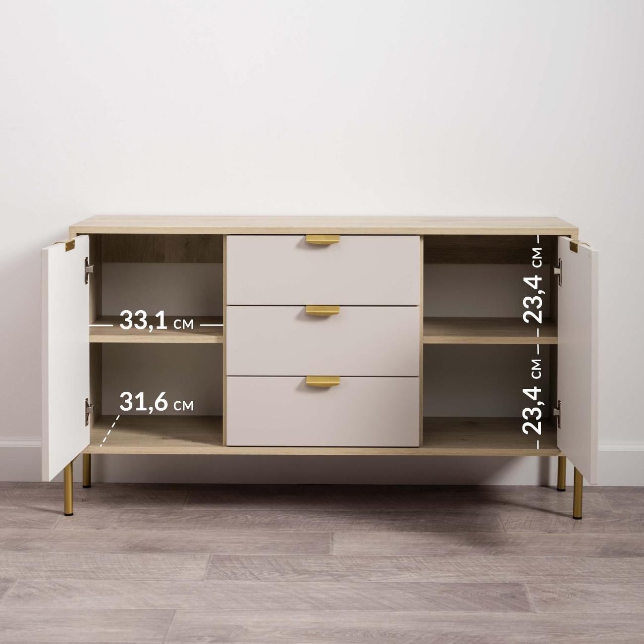 Комод Logium Венеция 16.229.01, Дуб Белый exclusive OW D4430,