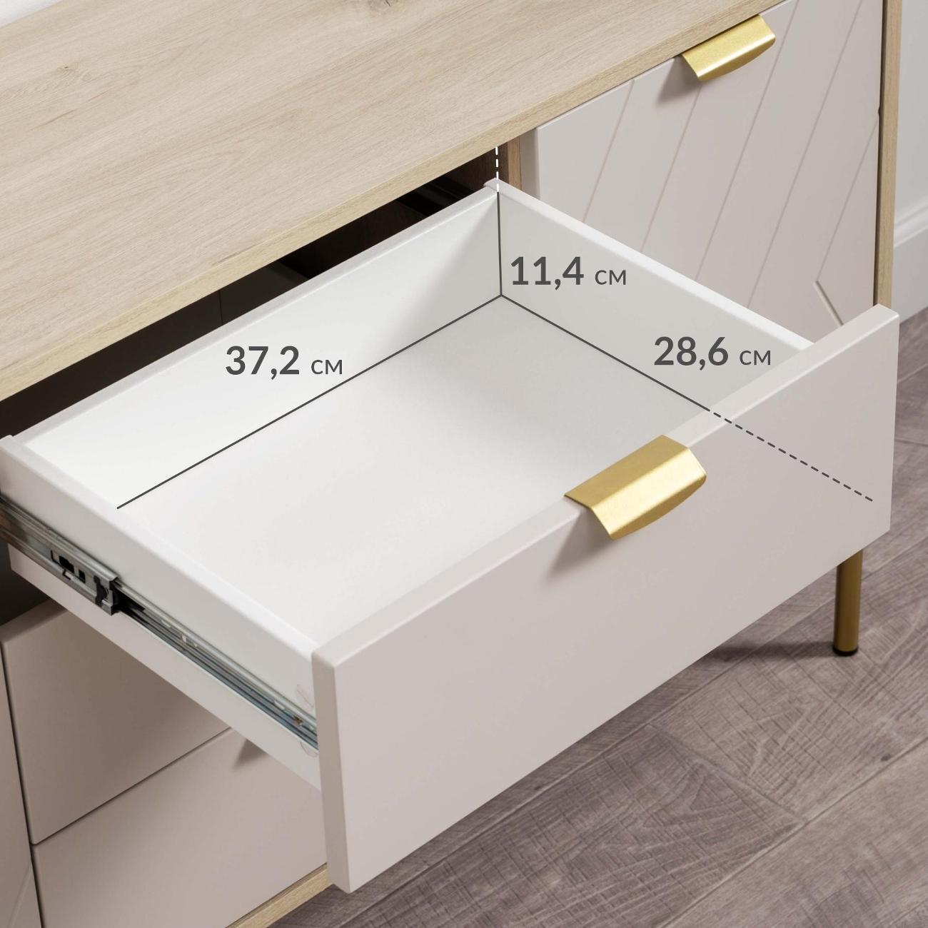 Комод Logium Венеция 16.229.01, Дуб Белый exclusive OW D4430,