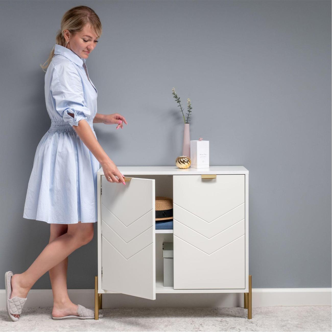 Комод Logium Венеция 16.229.02, Белый PE шагрень, белая шагрень 4101 ПВХ