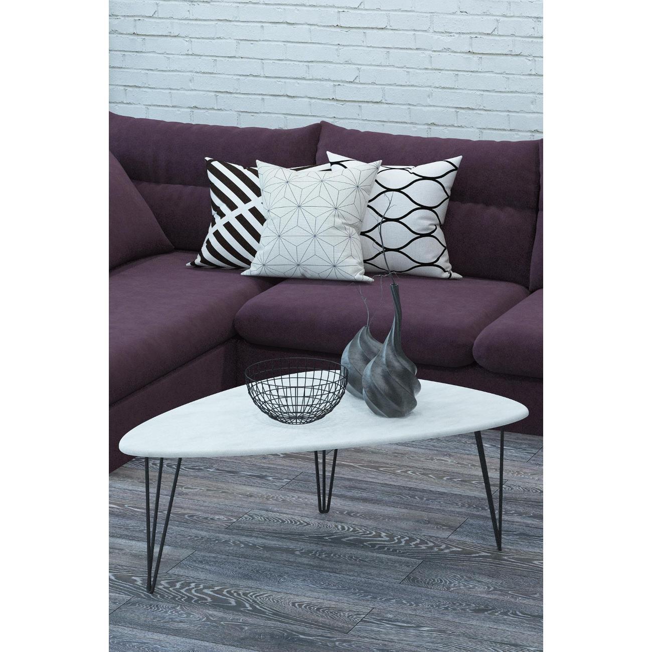 Стол журнальный Калифорния Престон белый бетон