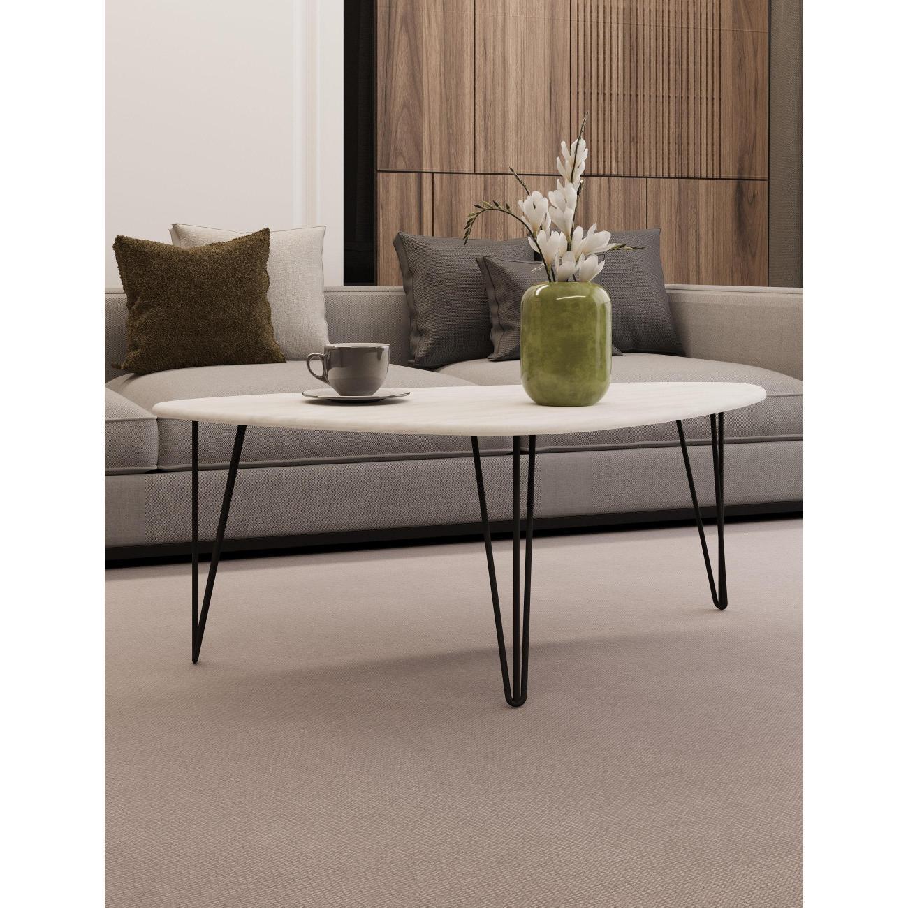 Стол журнальный Калифорния Престон белый бетон