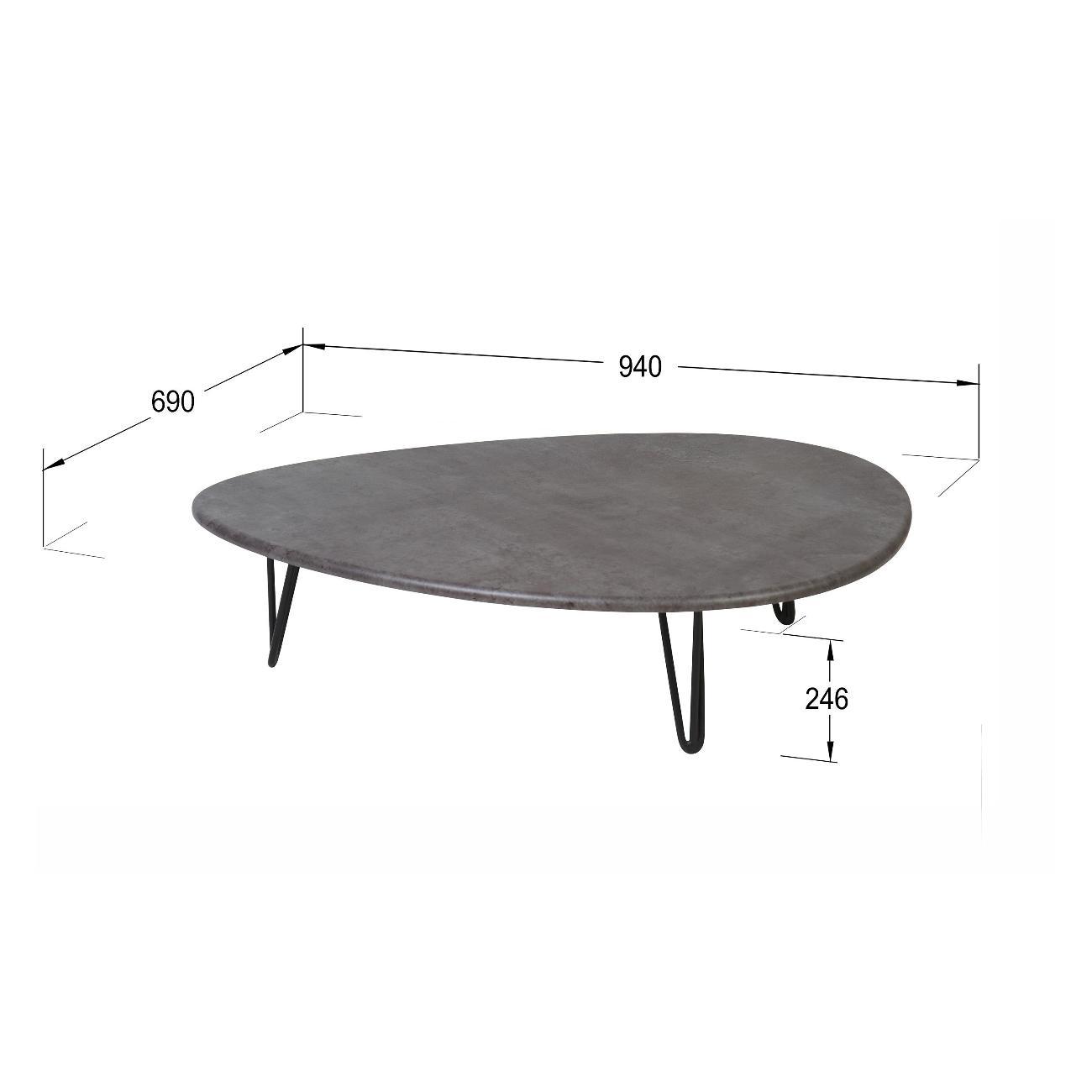 Стол журнальный Калифорния Дадли серый бетон