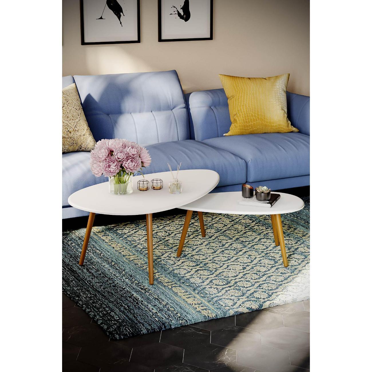 Стол журнальный Калифорния Твинс белый