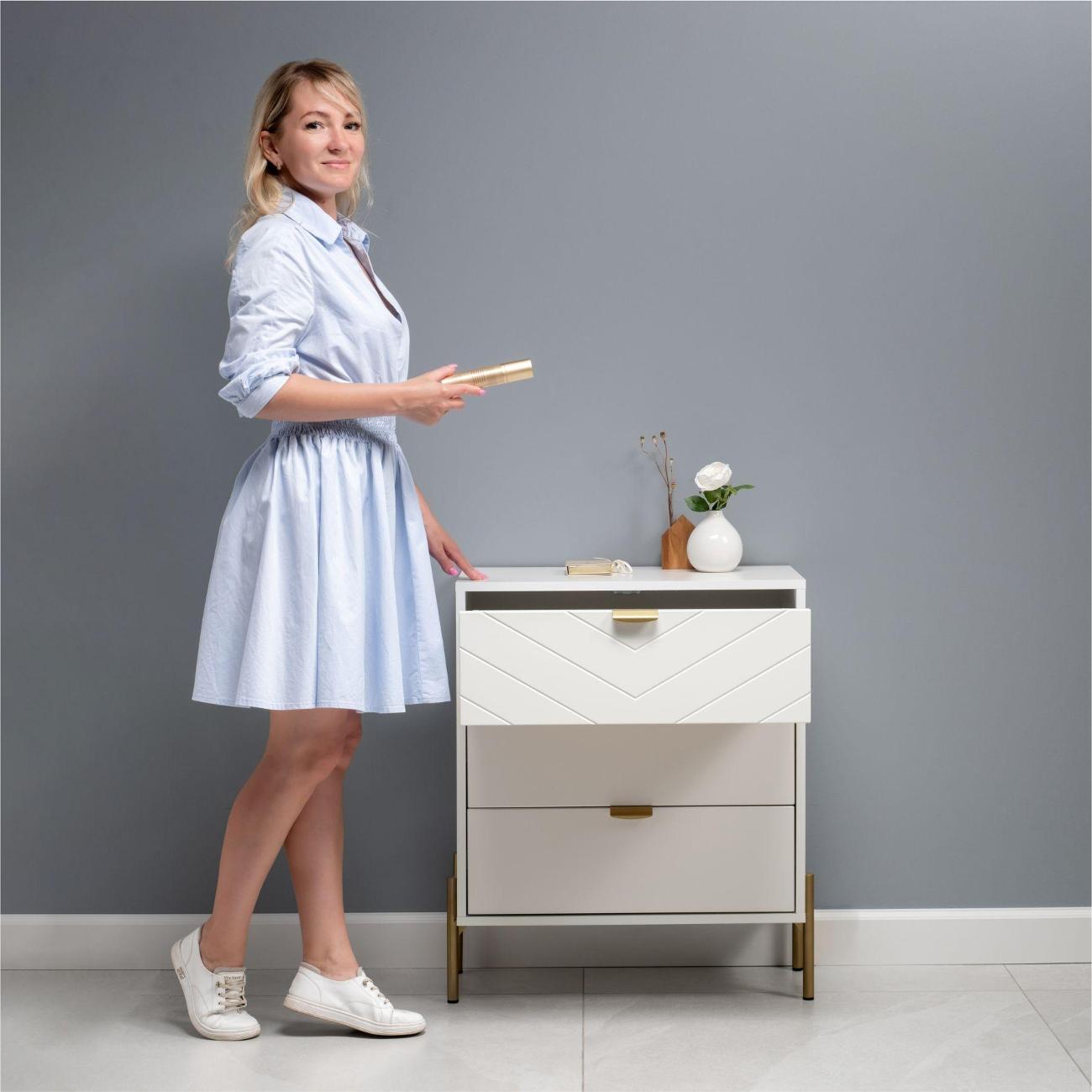 Комод Logium Венеция 16.229.03, Белый PE шагрень, белая шагрень 4101 ПВХ