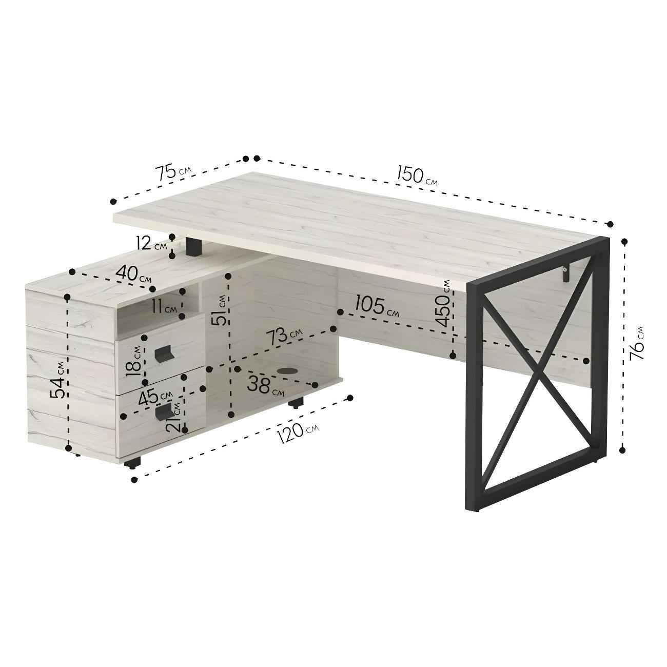 Стол письменный Калифорния Хардвиг СР01 ЛДСП Юта
