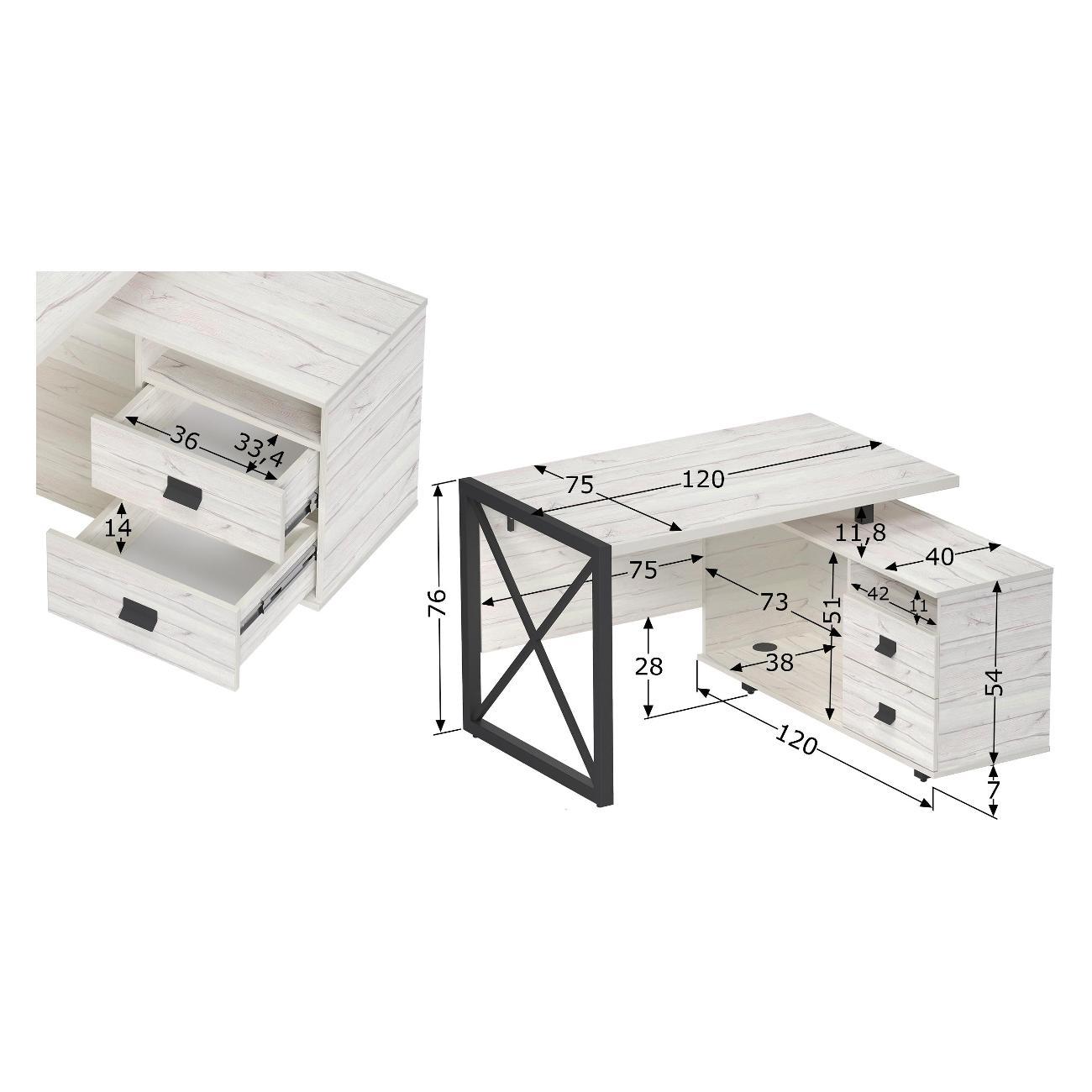 Стол письменный Калифорния Хардвиг 1200 ЛДСП Юта