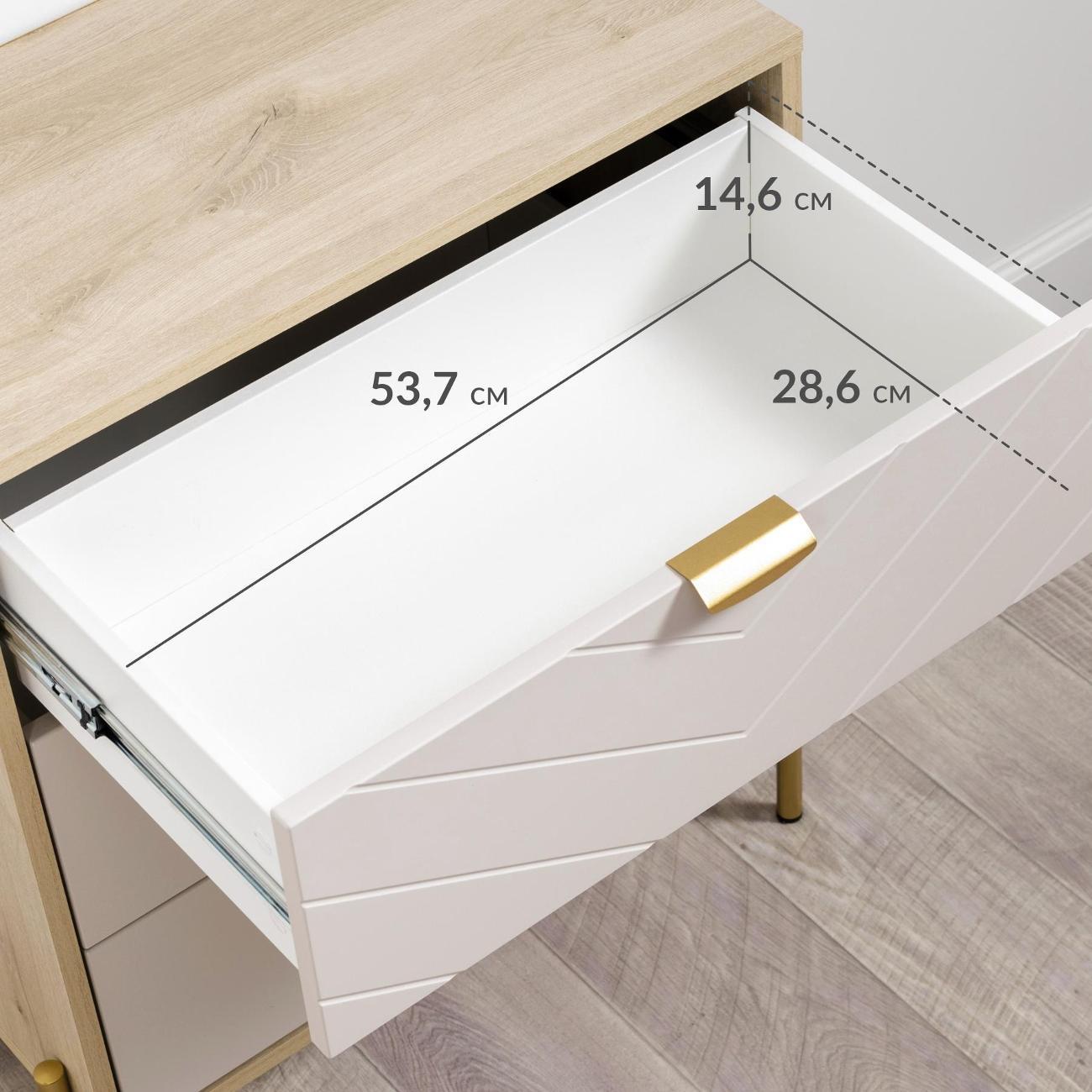 Комод Logium Венеция 16.229.03, Дуб Белый exclusive OW D4430,