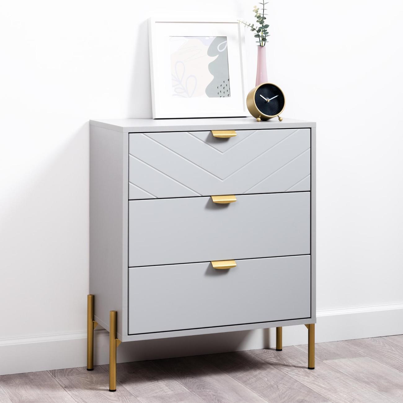 Комод Logium Венеция 16.229.03, Шиншилла серая 197 SU, Серый опал софт 651 ПВХ