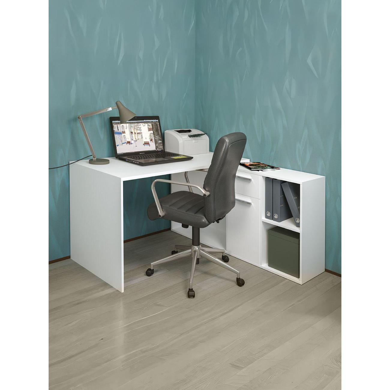 Стол компьютерный Правила мебели Комфорт угловой, с ящиками, с полками, 204х139х75 см, белый