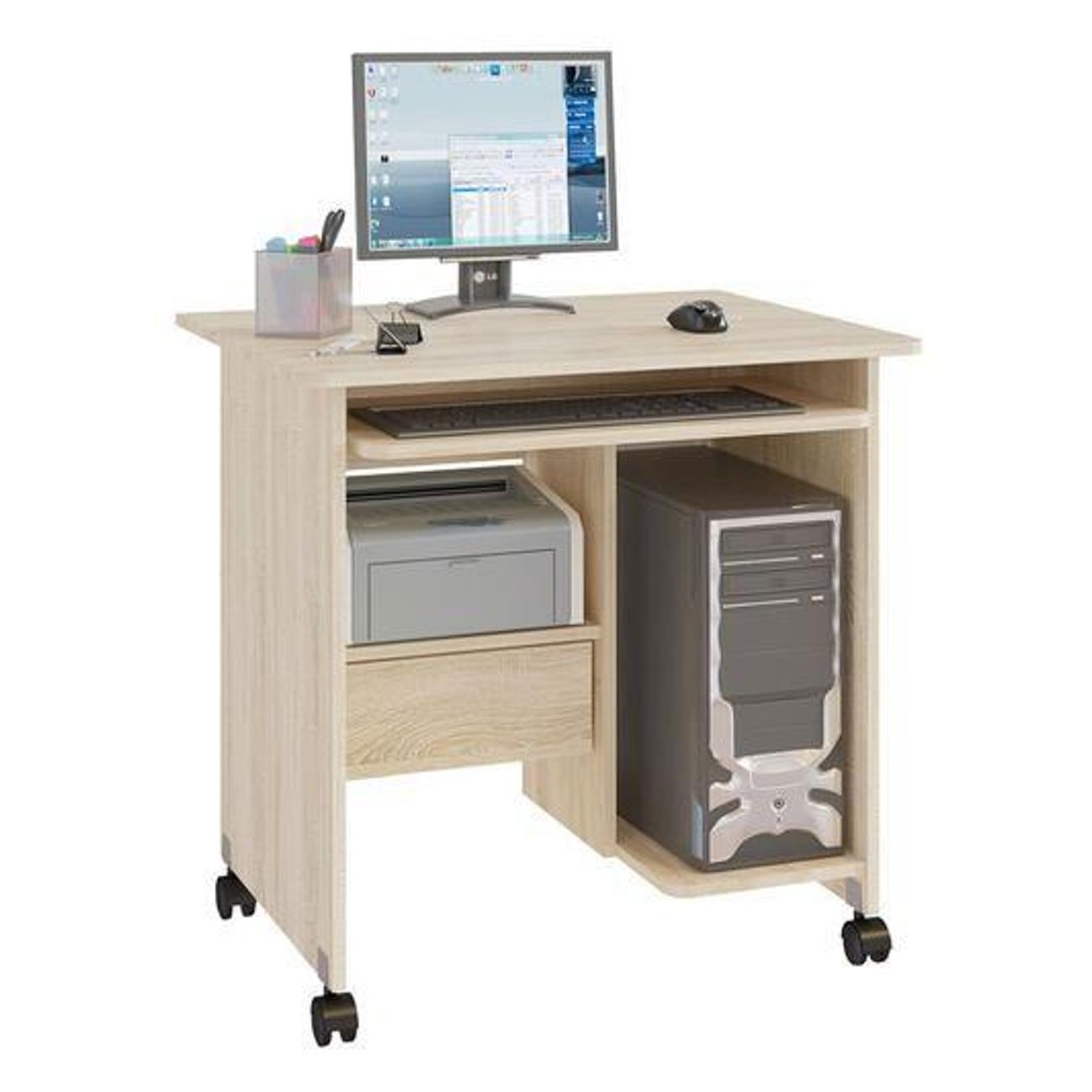 Стол компьютерный Правила мебели Ристер-1 на колесиках, с полками, 80х60х79.5 см,