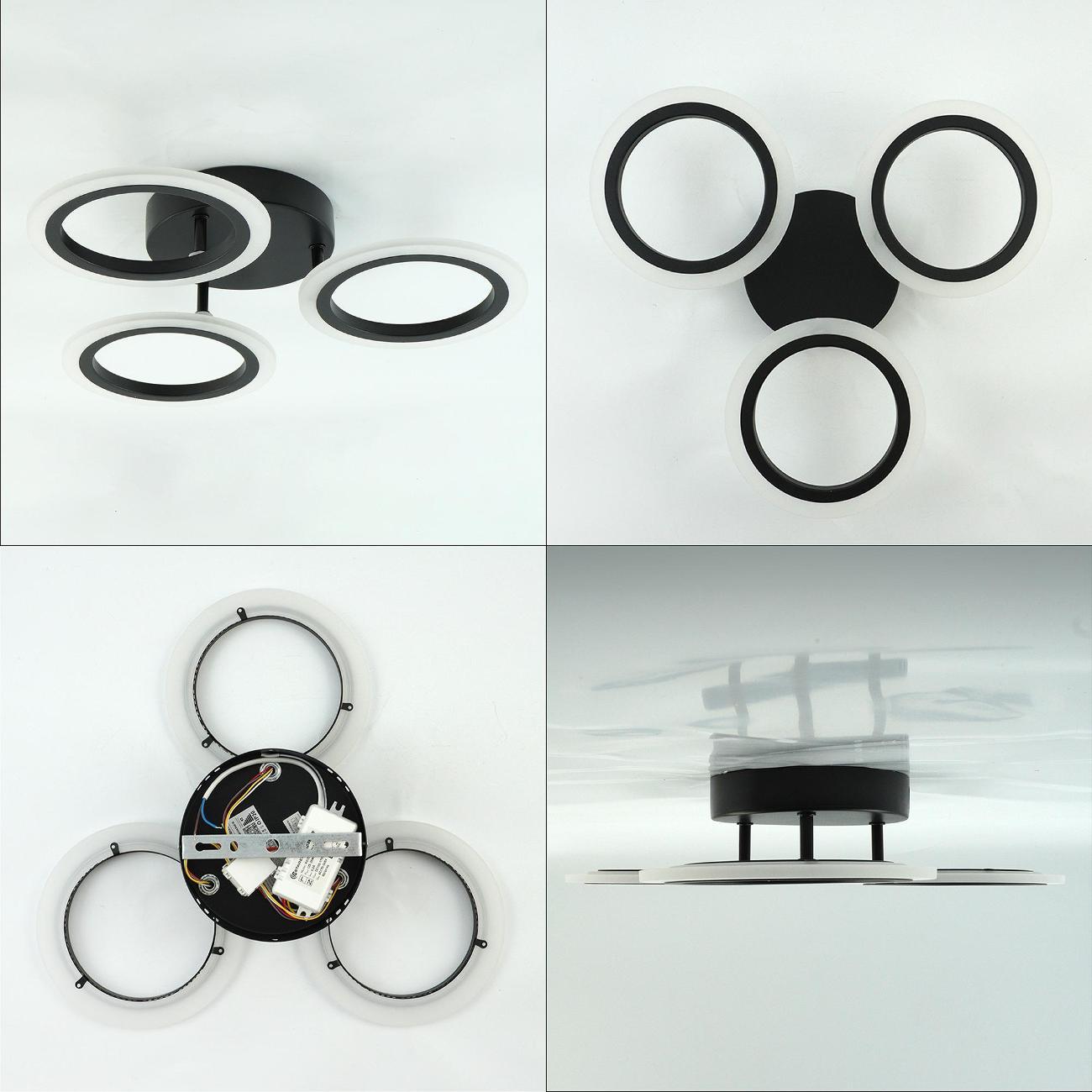 Люстра потолочная Estares MARIA 80W 3R-ON/OFF(IRC)-390x90-BLACK