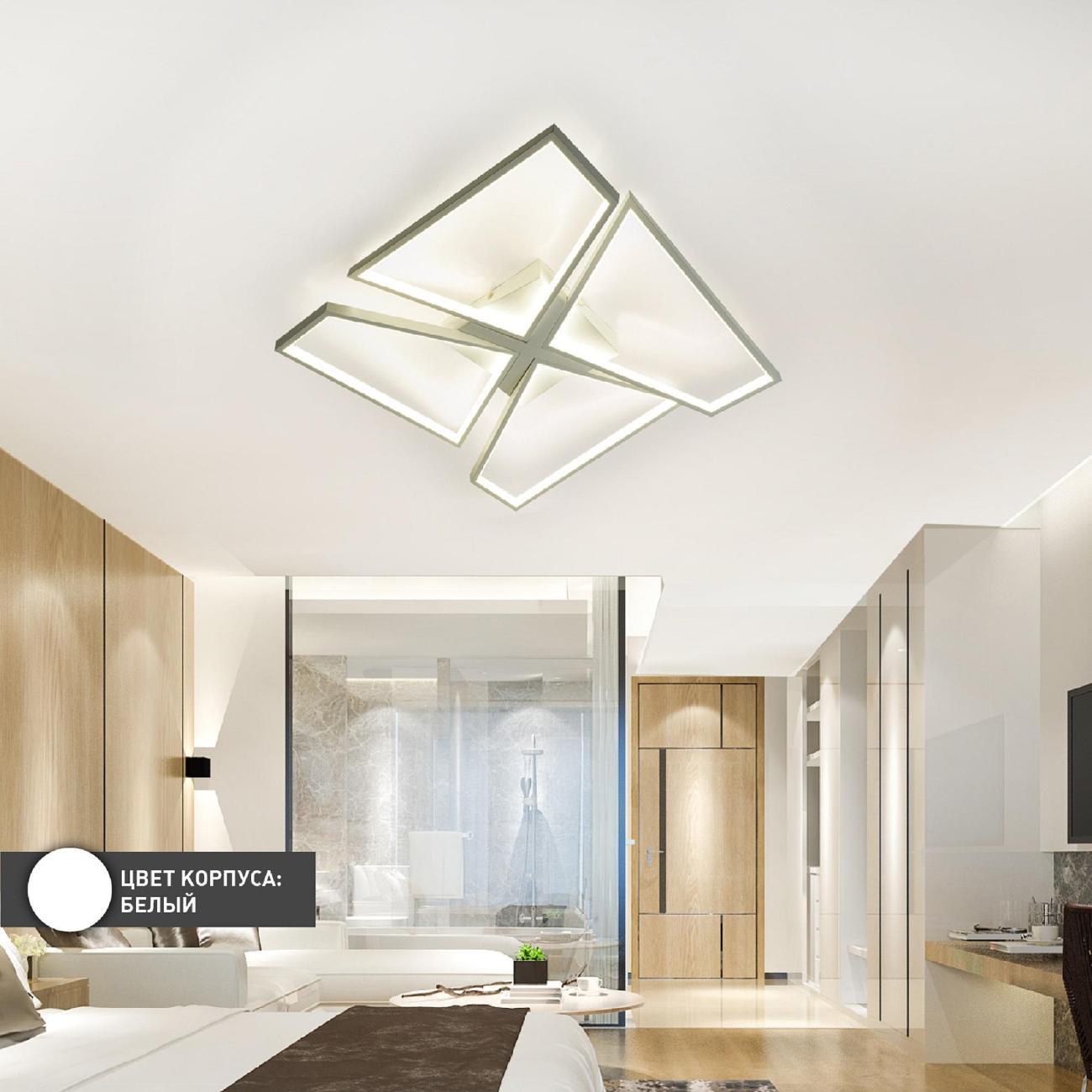 Люстра потолочная Estares ORLANDO 120W S-RC-550x550x90-WHITE