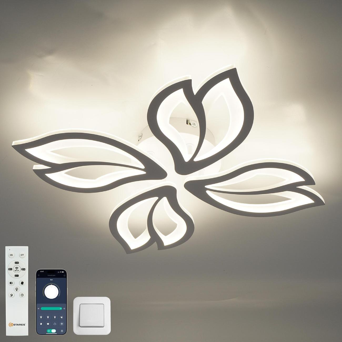 Люстра Estares ASTRA 80W 4F-APP-528x80-WHITE/WHITE