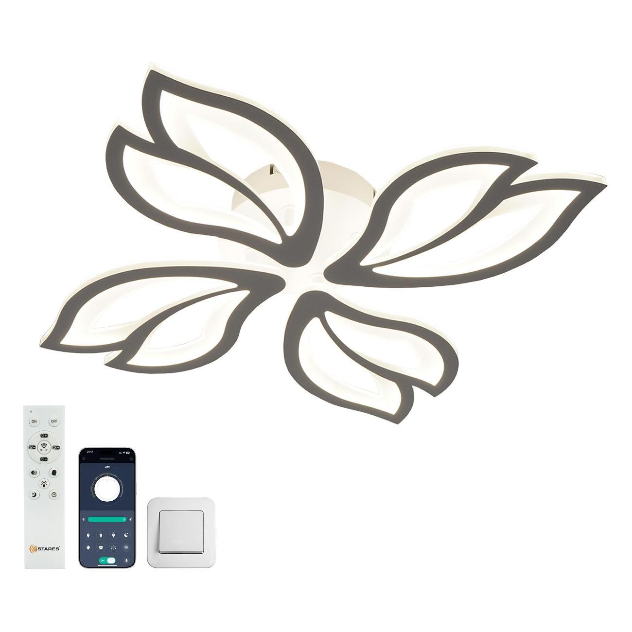 Люстра Estares ASTRA 80W 4F-APP-528x80-WHITE/WHITE