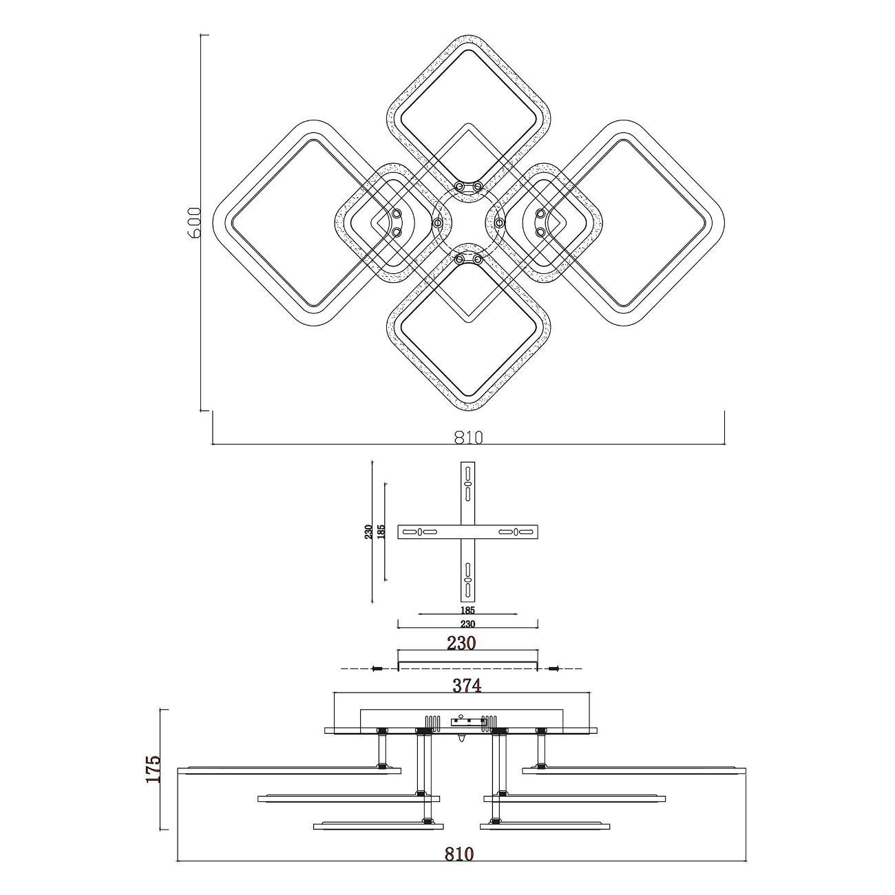 Люстра Estares OVAL RGB 110W 7S