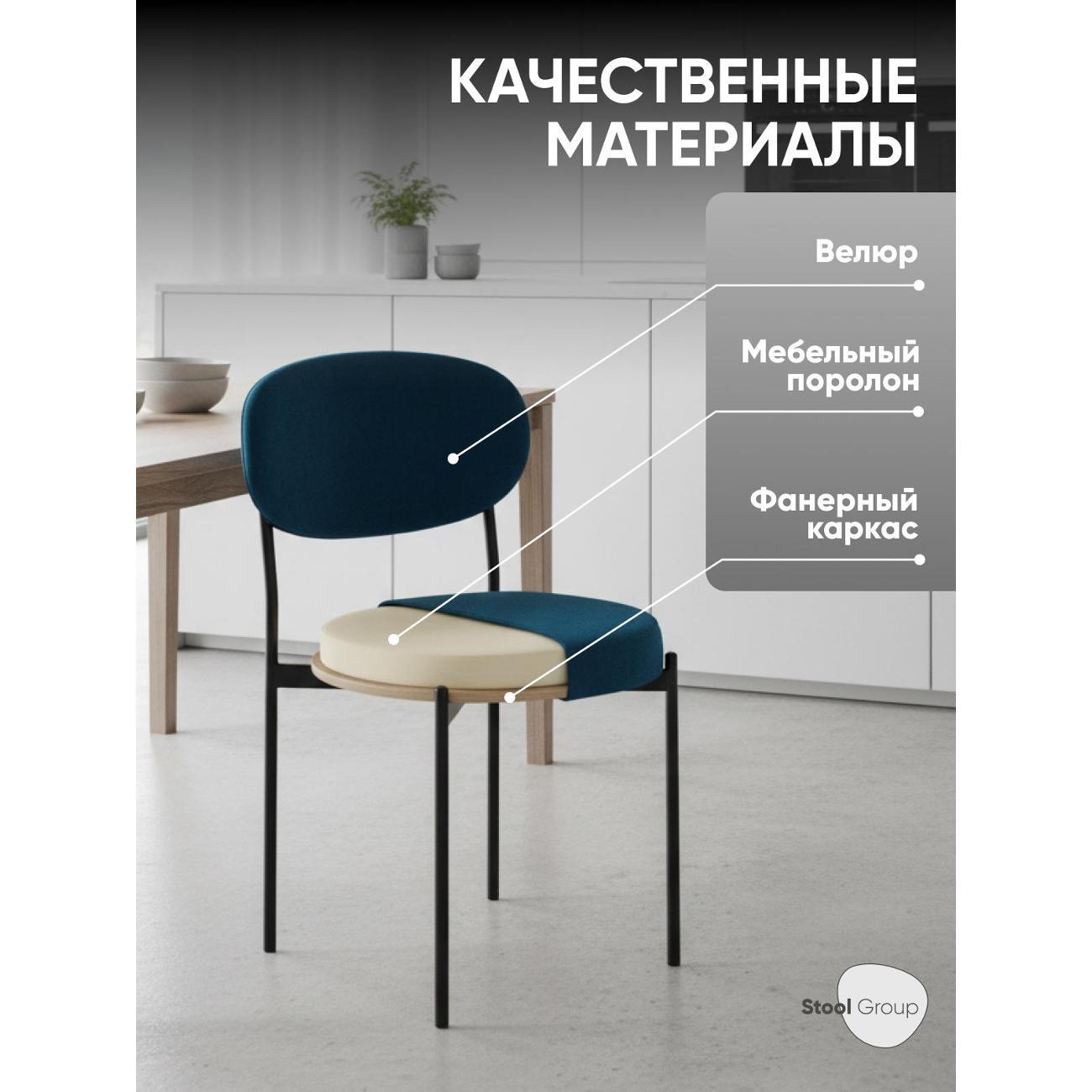 Стул обеденный Stool Group Бриф NEW велюр синий, 4шт.