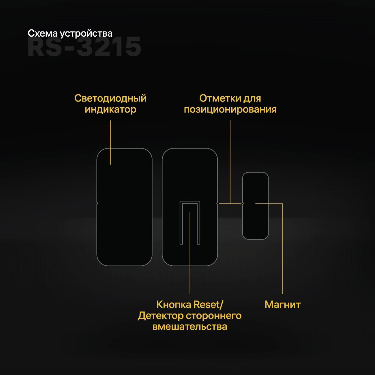 Датчик открытия дверей и окон Rubetek RS-3215/At