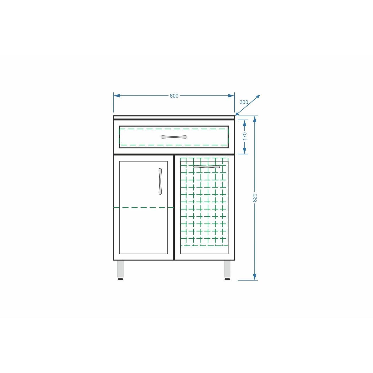 Комод Stella Polar Концепт 60, 1 ящ., корзина