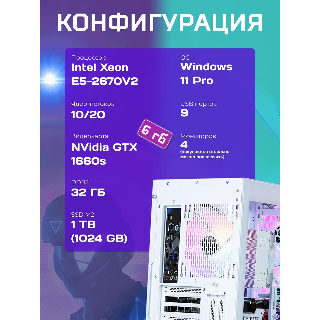 Системный блок БиГ! Комп White Dragon Core i7 GTX 1660 Super W11 32GB 1TB