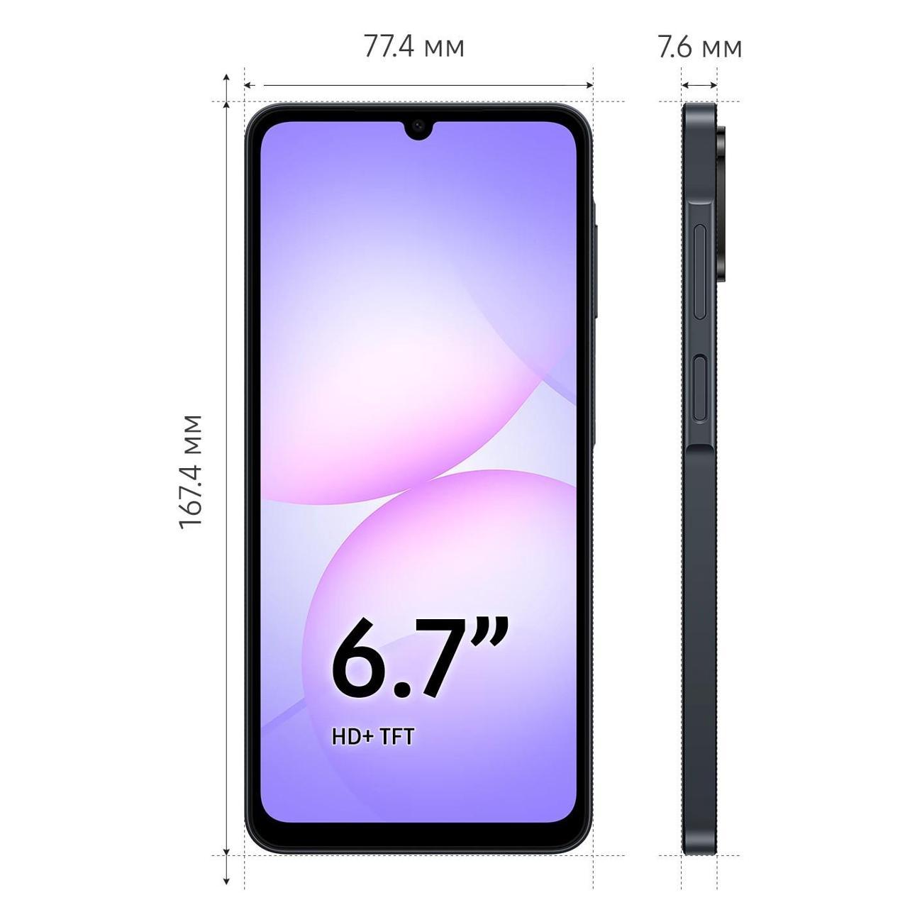 Смартфон Samsung Galaxy A07 6/128GB черный