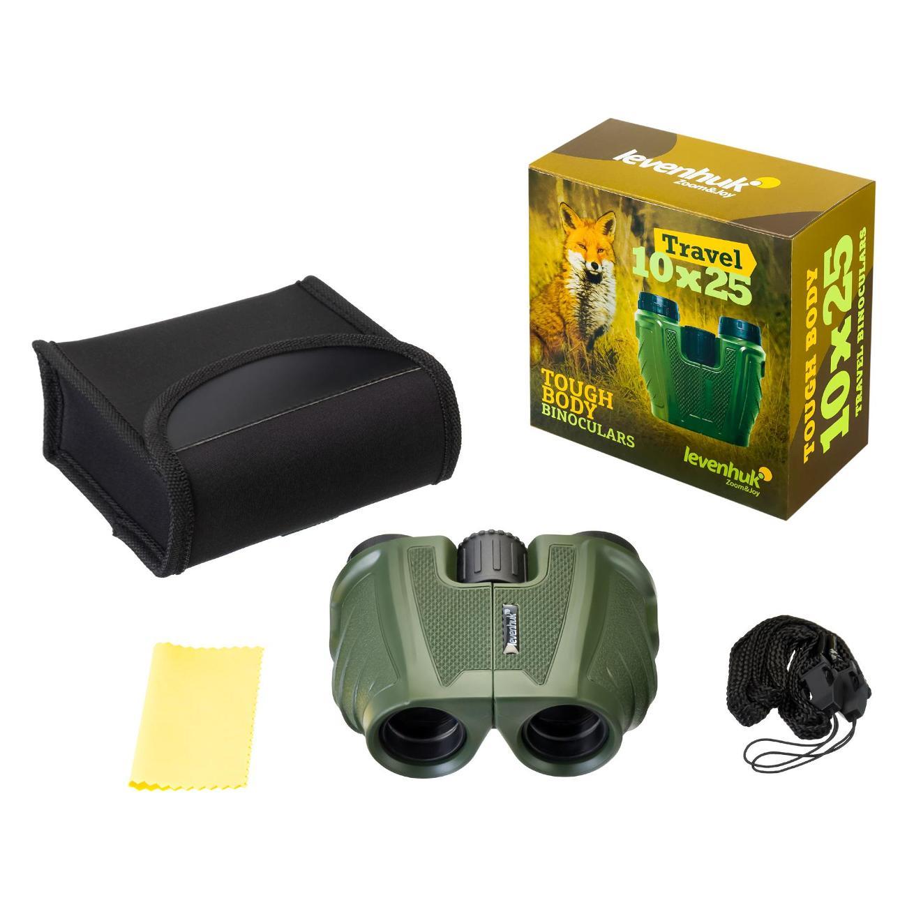 Бинокль Levenhuk Travel 10x25 зеленый