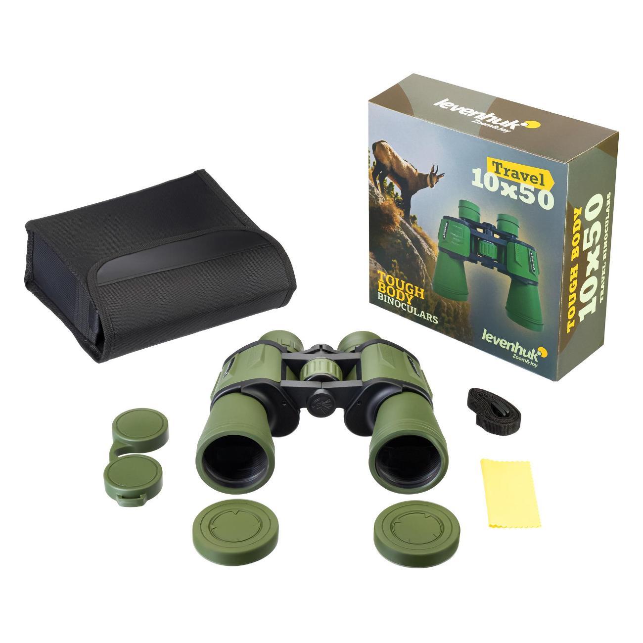 Бинокль Levenhuk Travel 10x50 зеленый