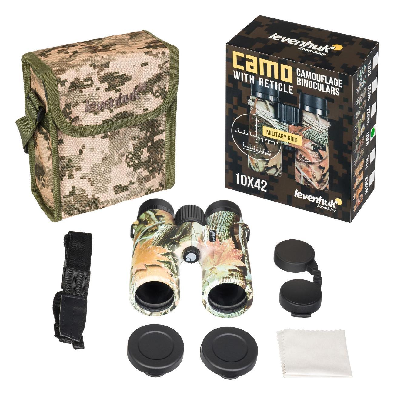 Бинокль Levenhuk Camo Rind 10x42 с сеткой