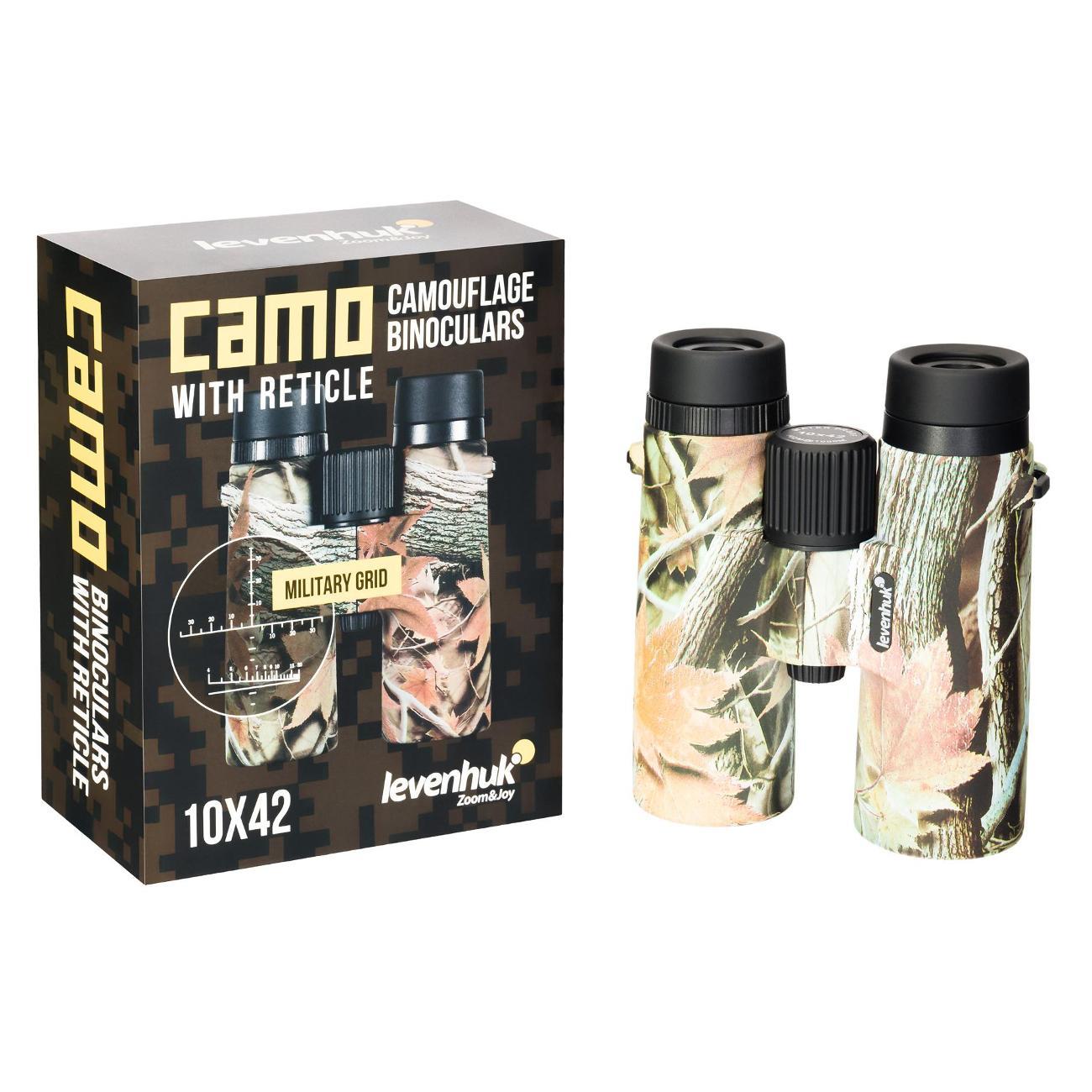 Бинокль Levenhuk Camo Rind 10x42 с сеткой