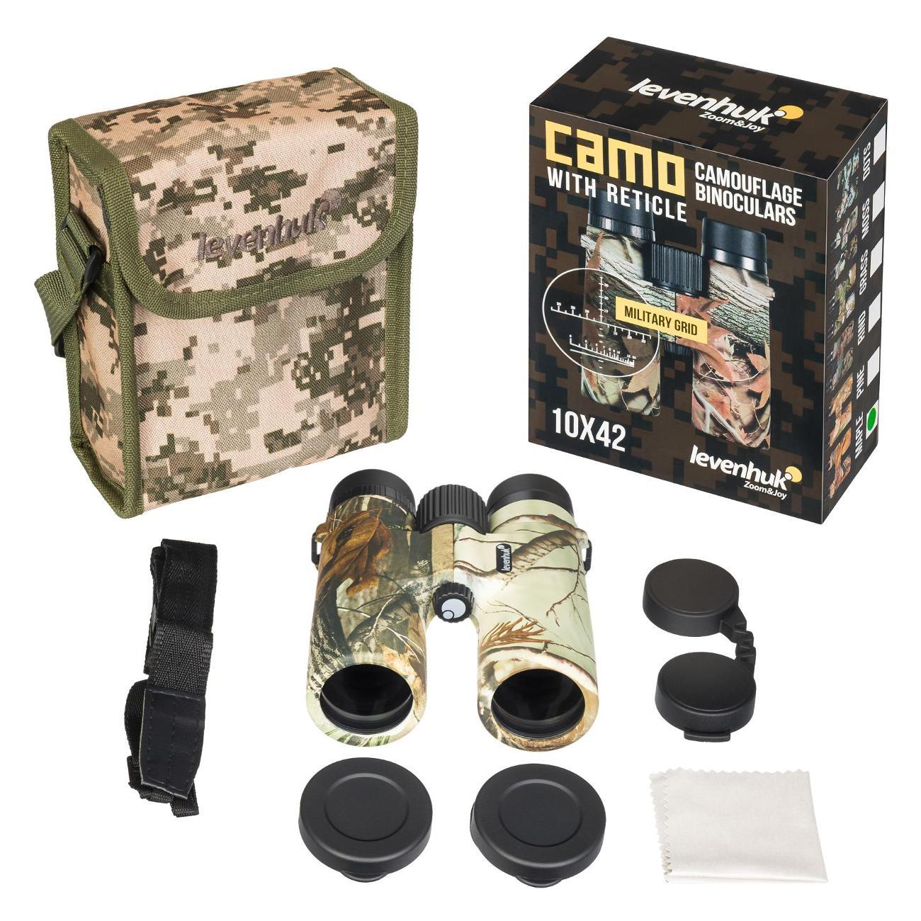 Бинокль Levenhuk Camo Maple 10x42 с сеткой