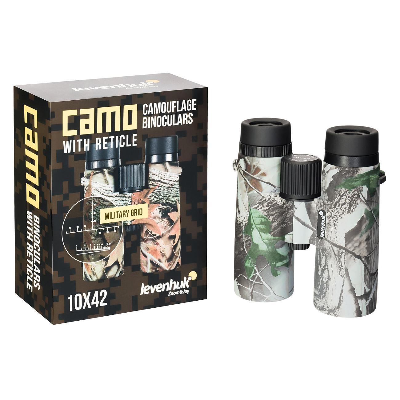 Бинокль Levenhuk Camo Moss 10x42 с сеткой