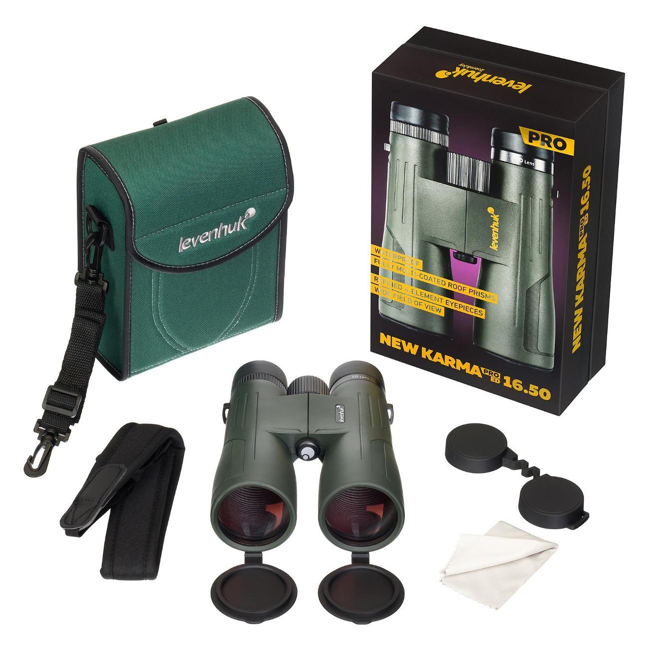 Бинокль Levenhuk New Karma PRO ED 16x50 зеленый