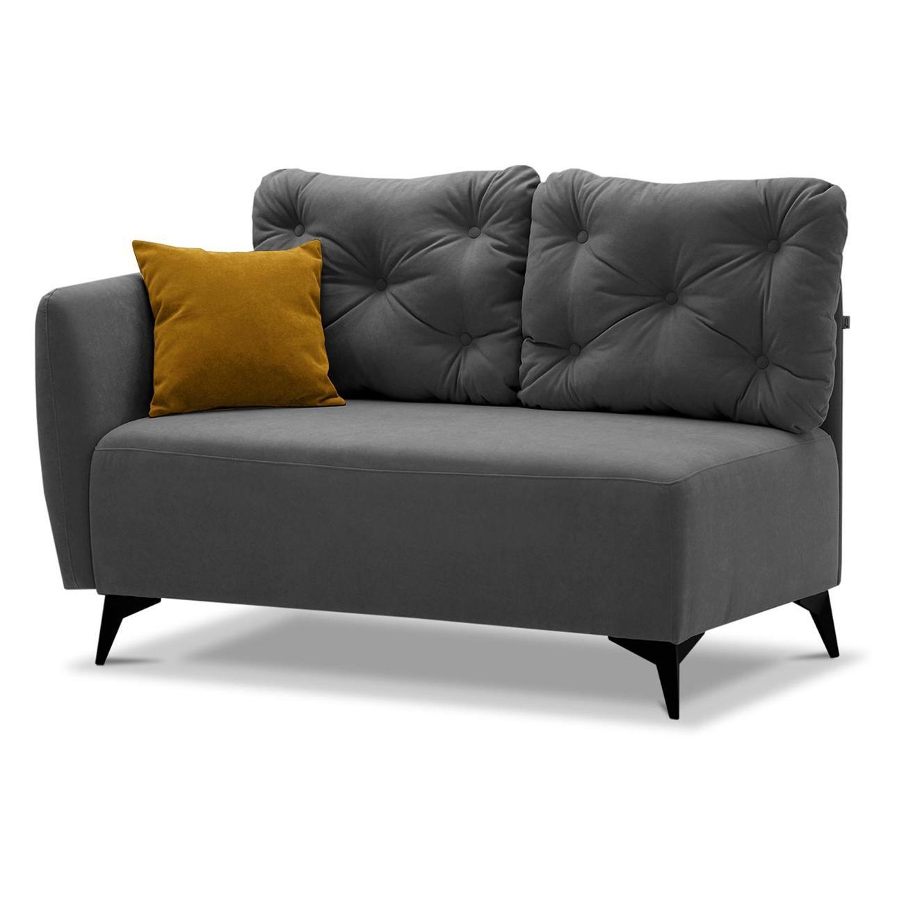 Кушетка Ладья Тиволи 1(120) Ultra Grey, ultra горчичный