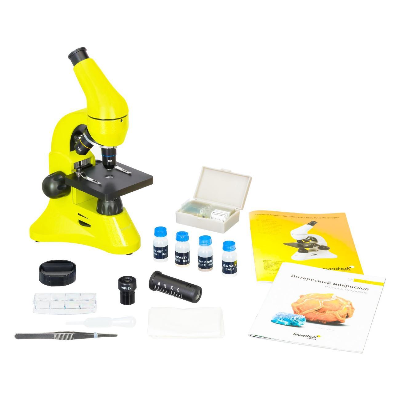 Микроскоп Levenhuk Rainbow 50L PLUS лайм