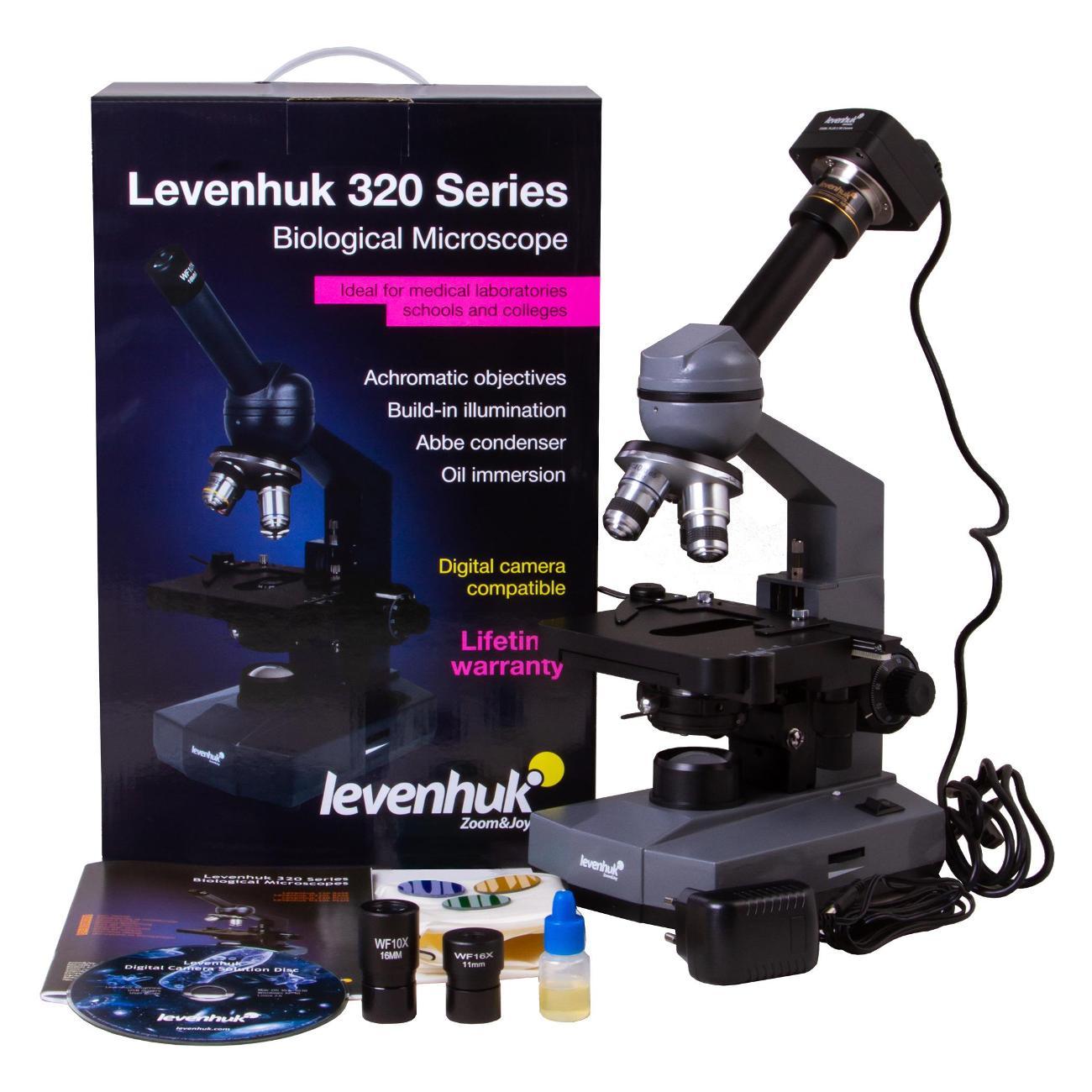 Микроскоп Levenhuk D320L PLUS серый