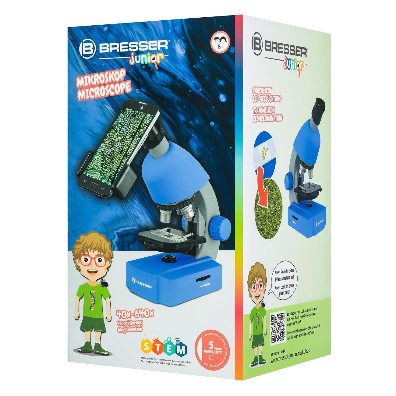 Микроскоп BRESSER Junior 40x-640x синий