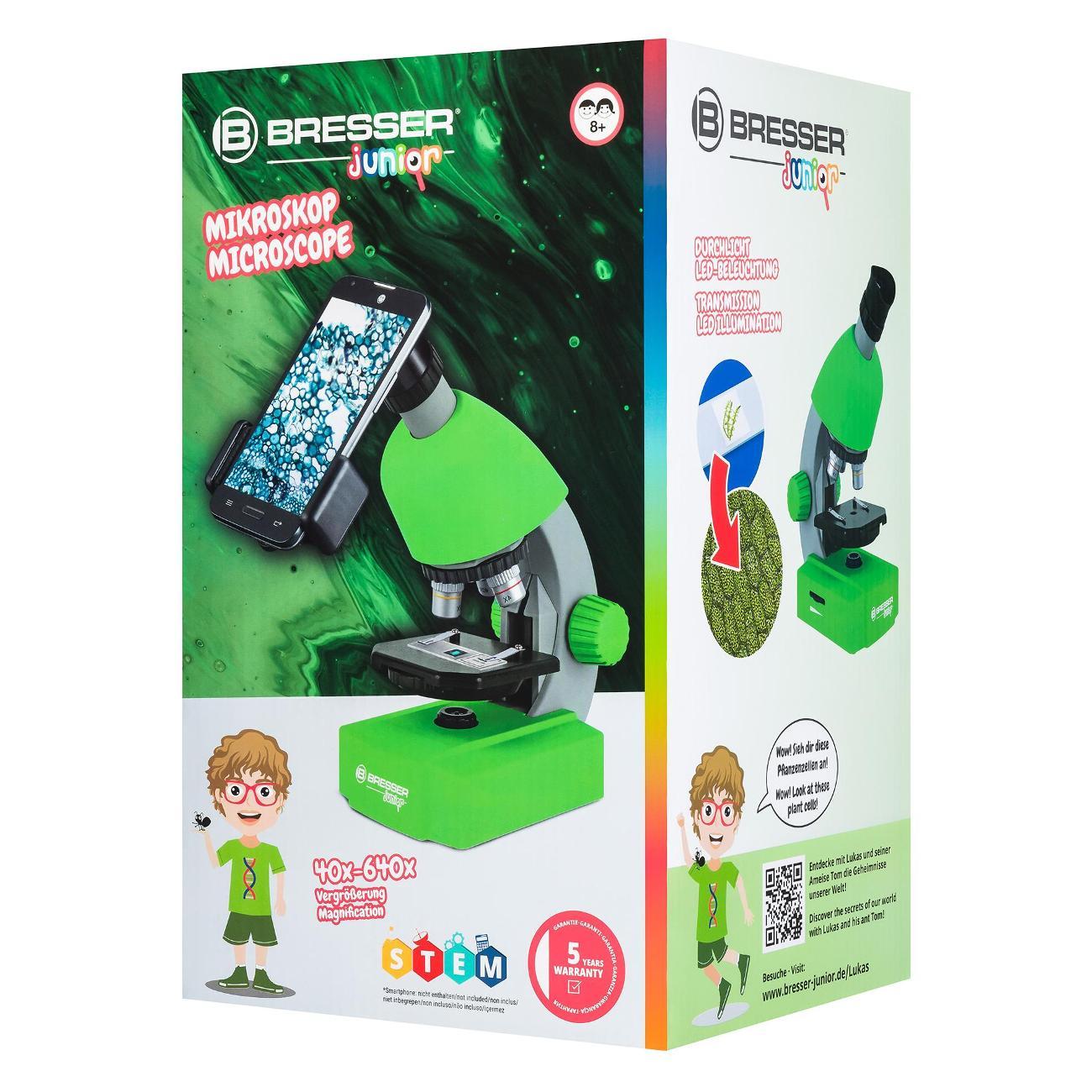 Микроскоп BRESSER Junior 40x-640x зеленый
